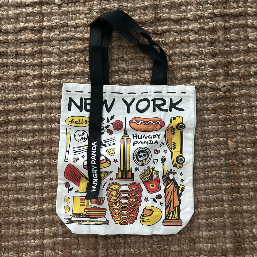 HungryPanda NYC Illustrated Canvas Tote Bag – New Condition, Limited Edition